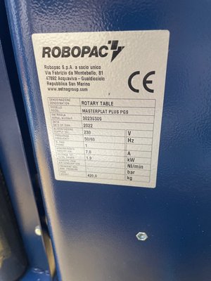 Filmeuse Robopac MASTERPLAT PLUS PGS Pré-étirage fixe - 1