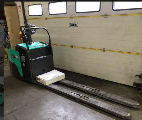 Transpalette porté debout Mitsubishi PBF20N3R Fourches 2400mm - 1