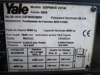 Chariot élévateur frontal 4 roues Yale GDP60VX